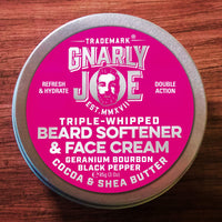 Triple-Whipped Beard Softener & Face Cream. With Cocoa & Shea Butter, Geranium Bourbon & Black Pepper.