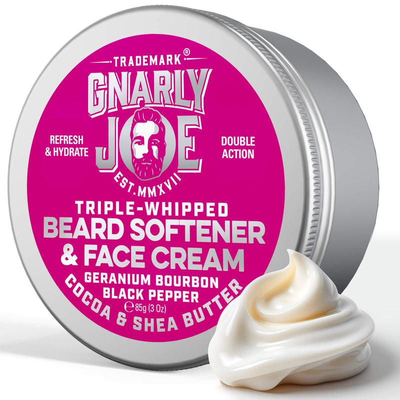 Triple-Whipped Beard Softener & Face Cream. With Cocoa & Shea Butter, Geranium Bourbon & Black Pepper.