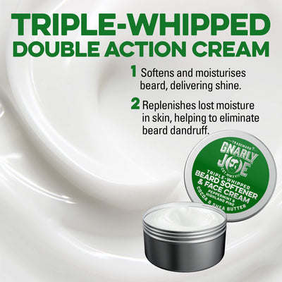 Triple-Whipped Beard Softener & Face Cream. With Cocoa & Shea Butter, Peppermint & Highland Pine.