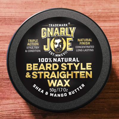 Beard Styling & Straightening Wax. 100% Natural Ingredients. Shea Nut and Mango Butter