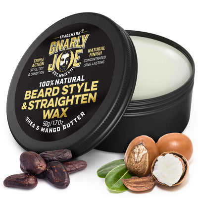 Beard Styling & Straightening Wax. 100% Natural Ingredients. Shea Nut and Mango Butter